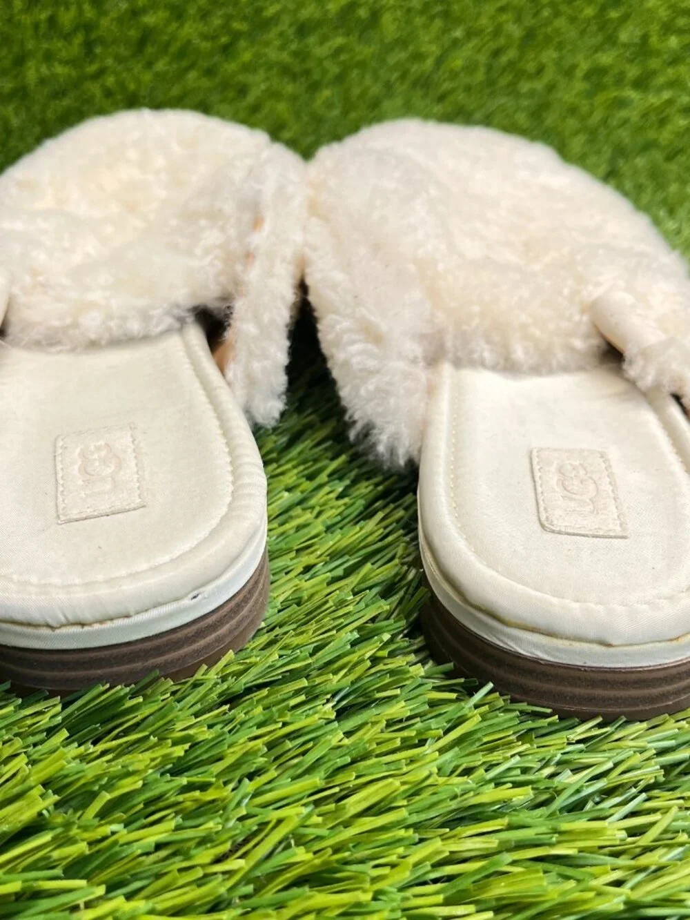 UGG Janaya Cozy Mule Womens‎ Size 7 Ivory Casual Comfort Slide Slippers Shoes